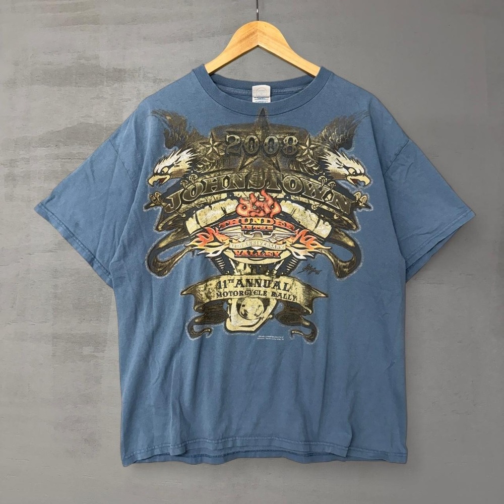 Delta Pro Weight Johnstown Thunder In The Valley Motorcycle Rally Blue Shirt XL